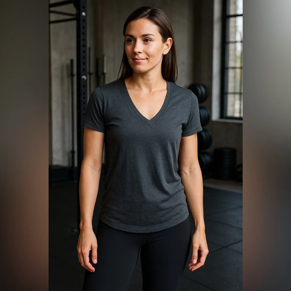 Lululemon Love Tee IV Heather Black Pima Cotton Size 6 (Small)